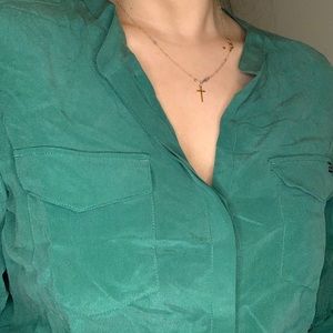 Forest Green Silk Dress